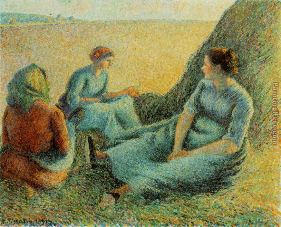Haymakers Resting painting - Camille Pissarro Haymakers Resting art painting